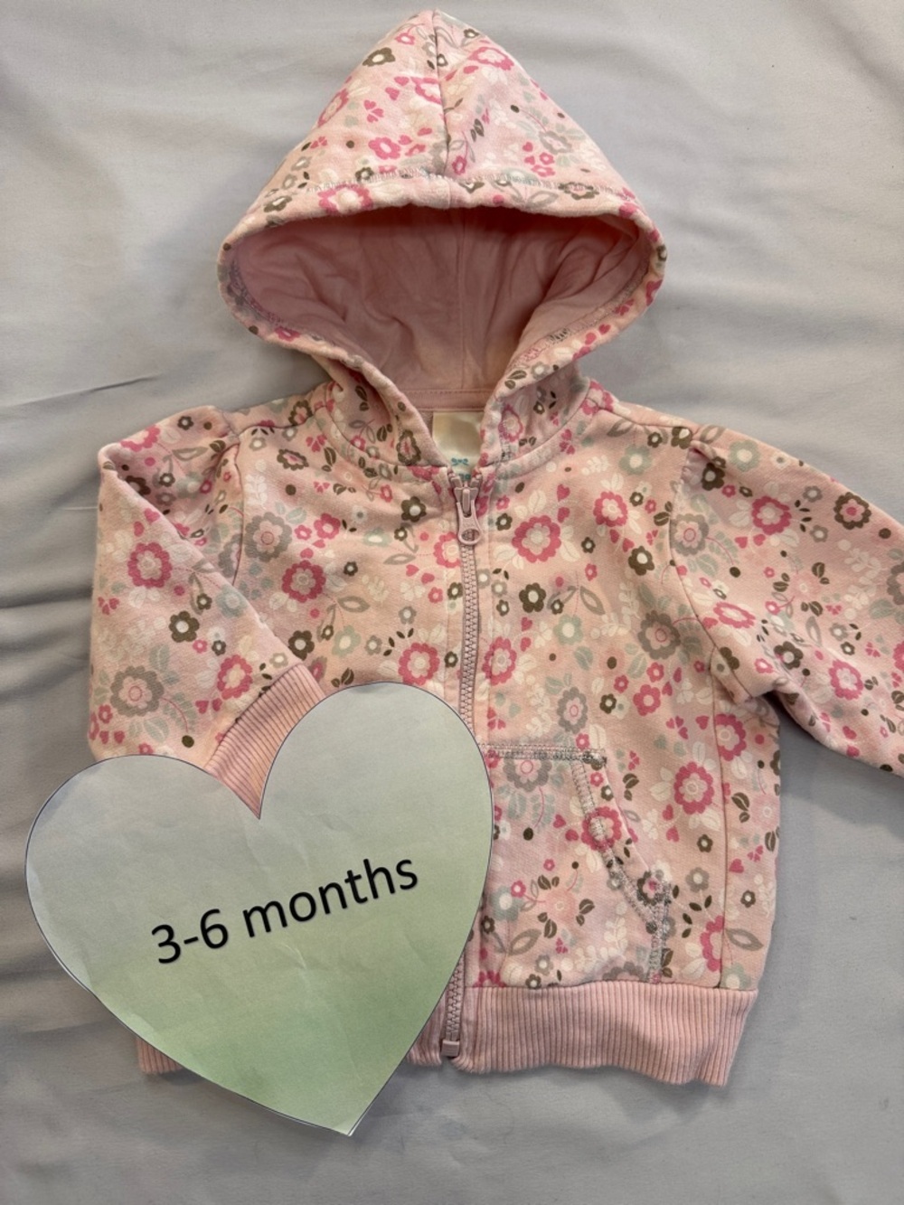 Old Navy Pink Floral Hooded Zip Jacket
